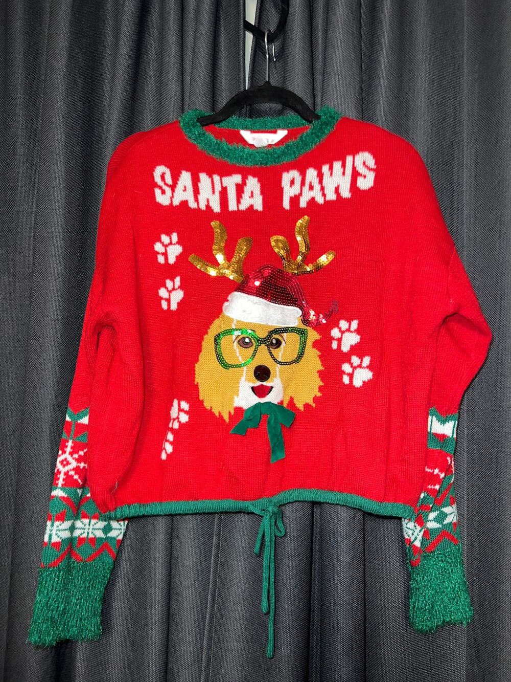 Ugly Christmas Sweater Xmas Size XL Crop